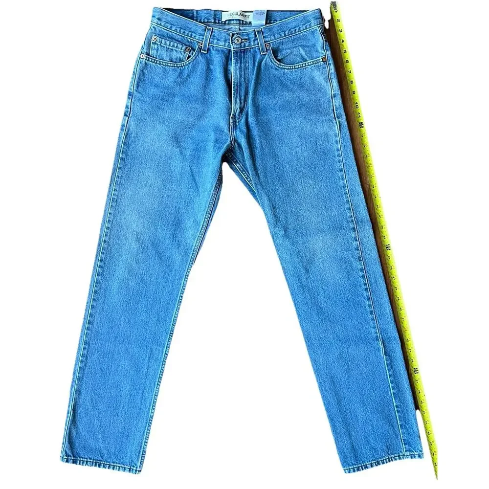 Vintage Levis 505 Jeans Mens 34x34 Reg Straight Blue Denim 2005 Y2K 100% Cotton